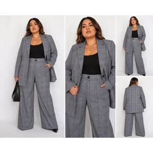 Jessica London Glen Plaid Blazer 24W Plus Size Career Jacket Blazer NWT suit